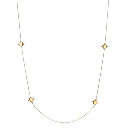 David Yurman 18K Yellow Gold Diamond Citrine Chatelaine Long Station Necklace 1 of 4