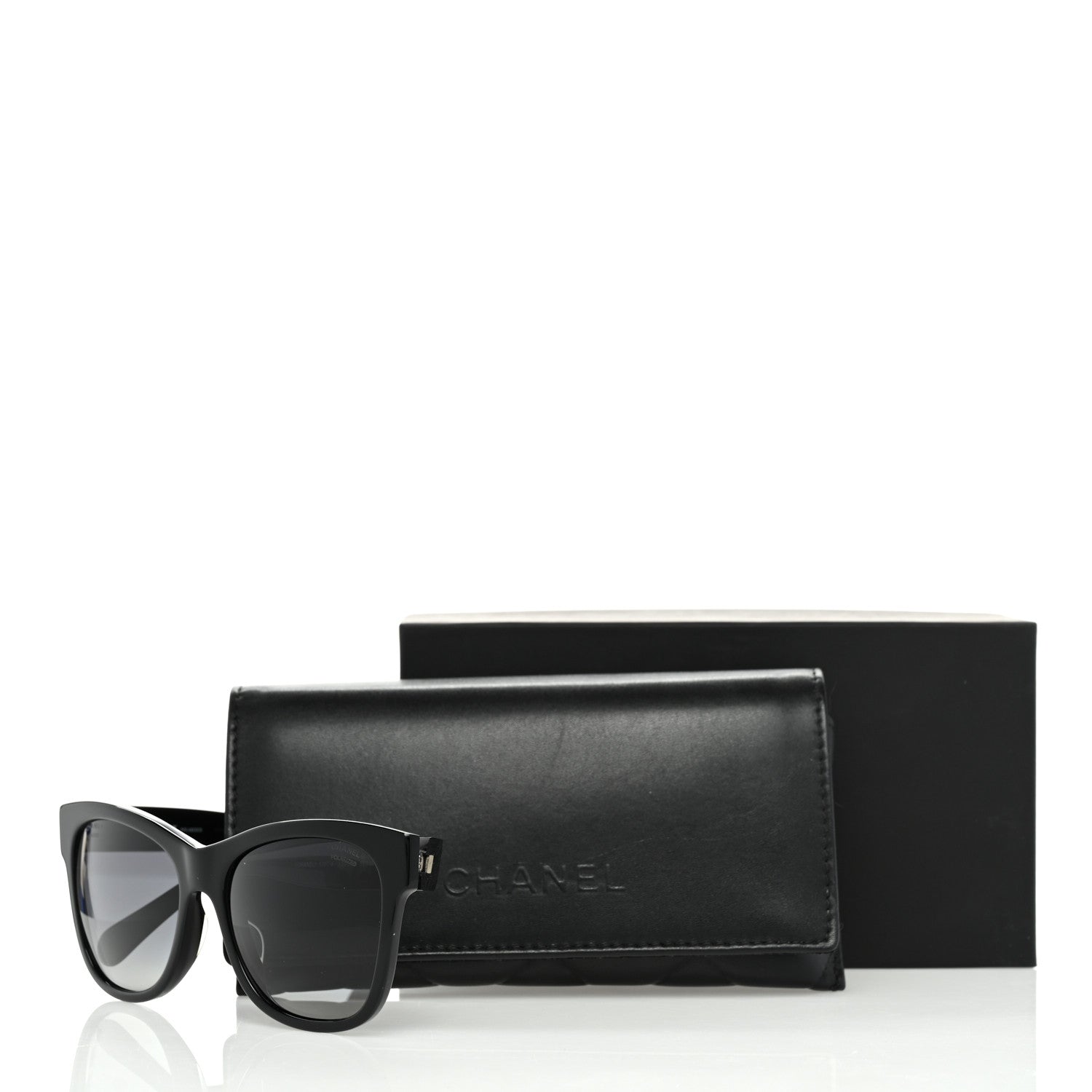 Chanel Acetate Polarized Square CC Sunglasses 5380 Black 8 of 8