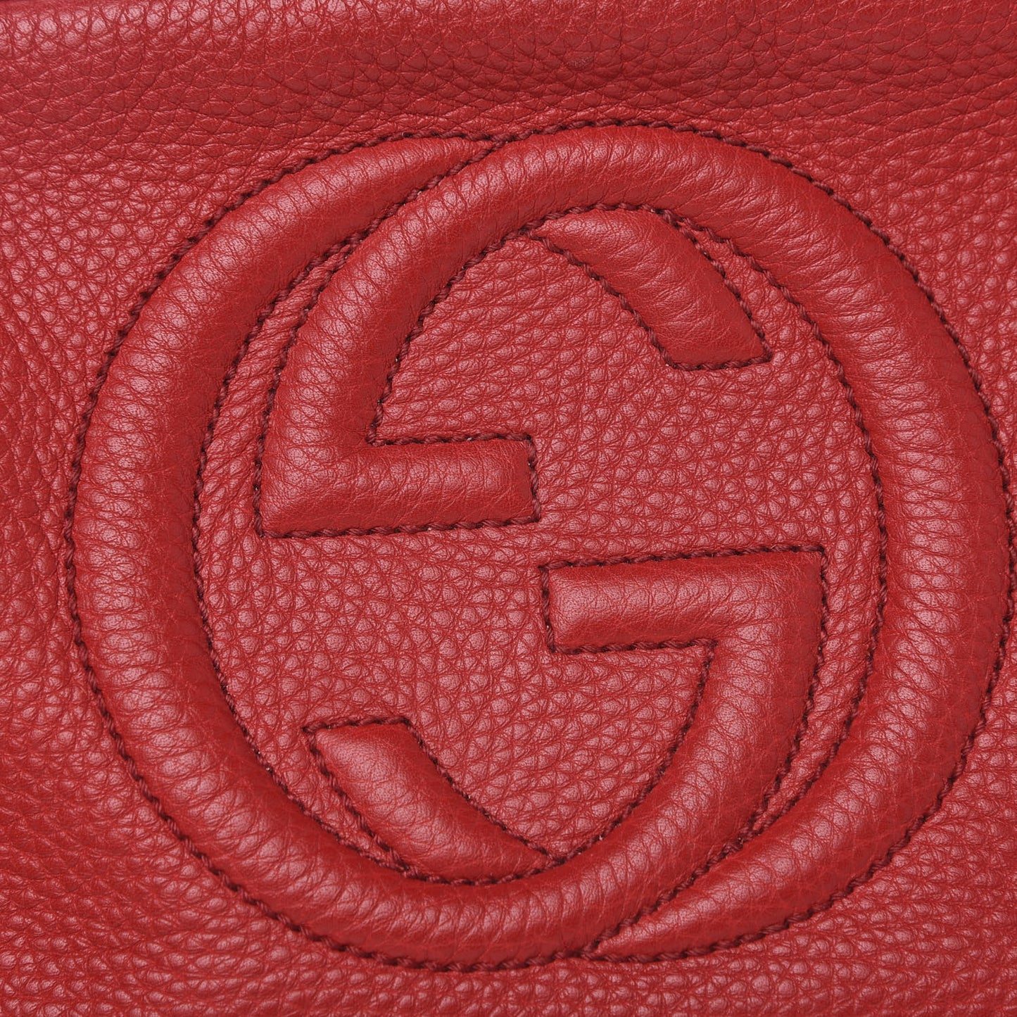 Pebbled Calfskin Small Soho Disco Bag Tabasco Red