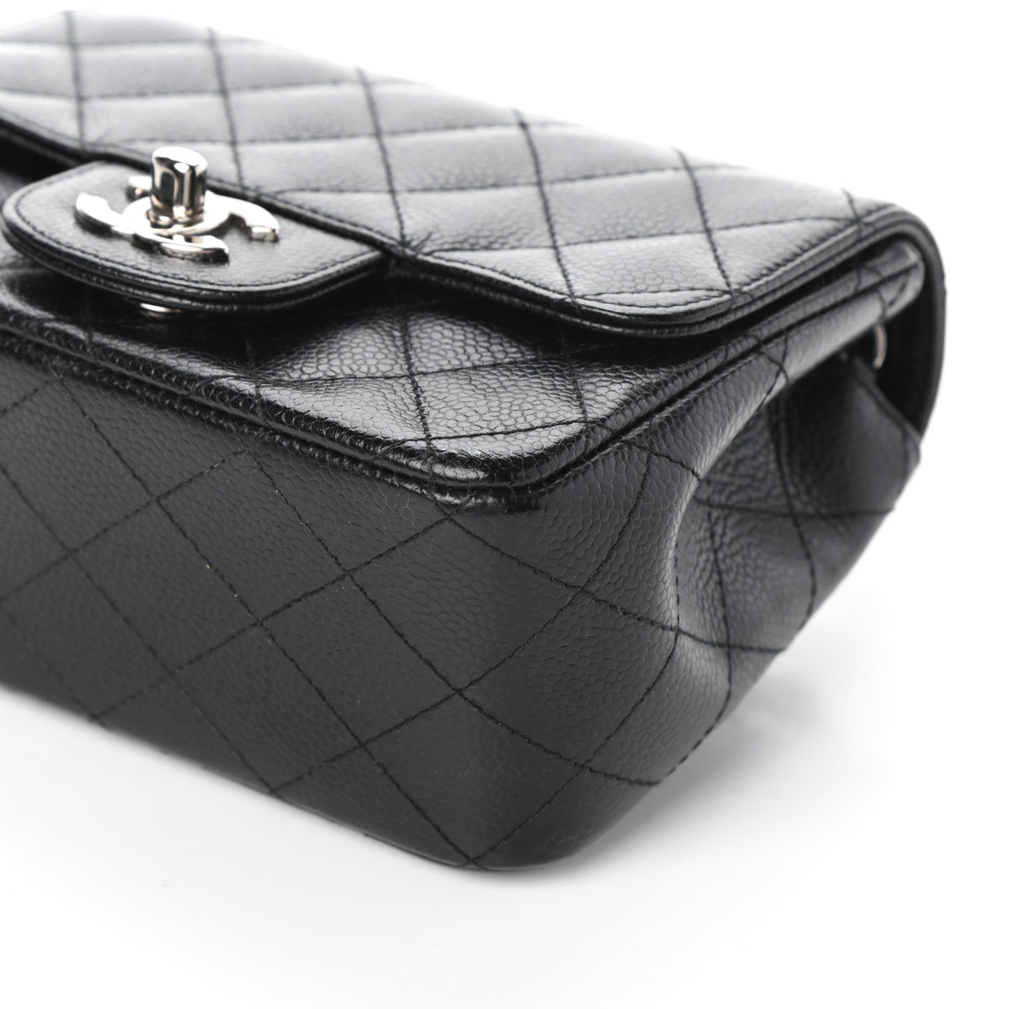 Caviar Quilted Mini Square Flap Black