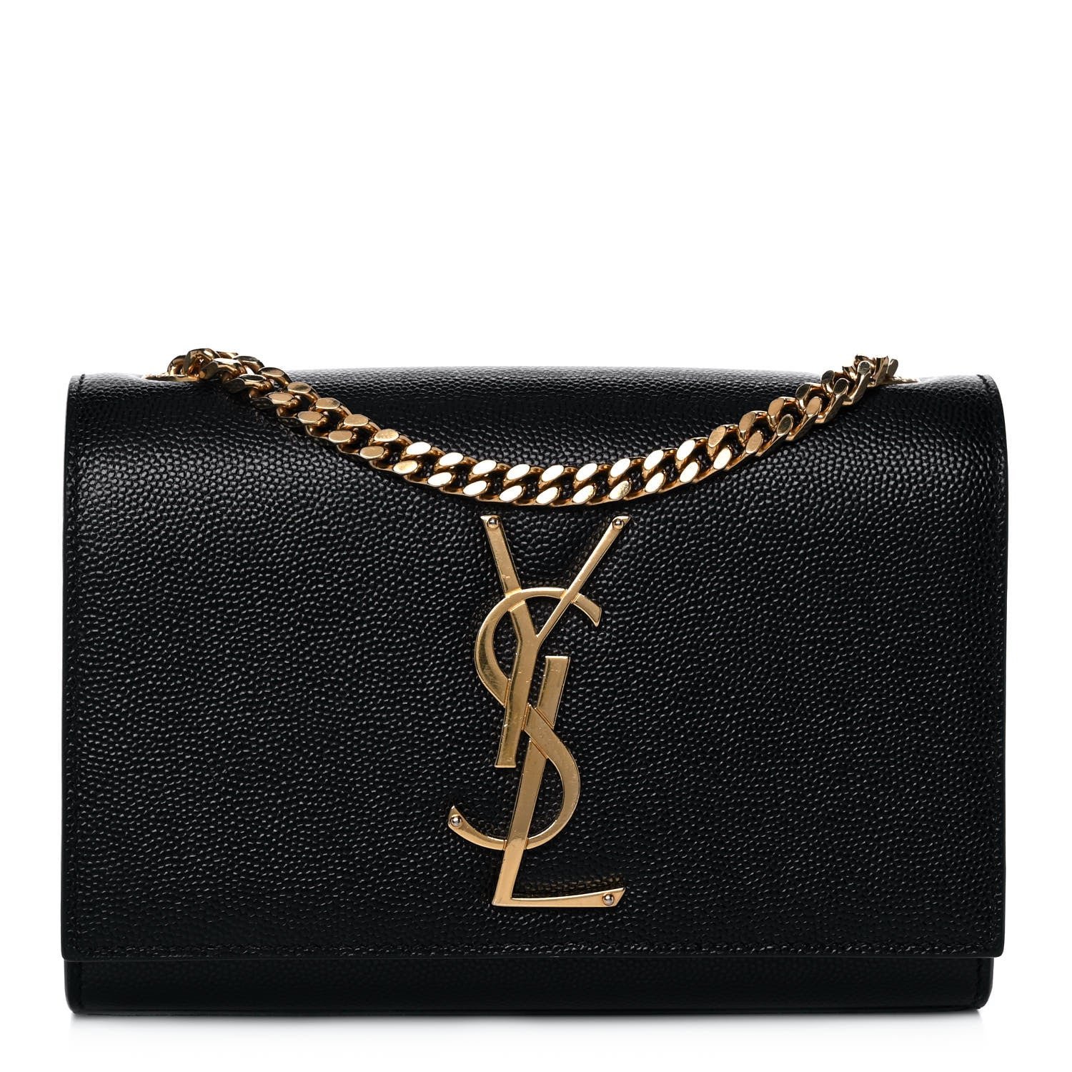 Saint Laurent Grain De Poudre Small Monogram Kate Satchel Black 1 of 12