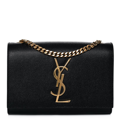 Saint Laurent Grain De Poudre Small Monogram Kate Satchel Black 1 of 12