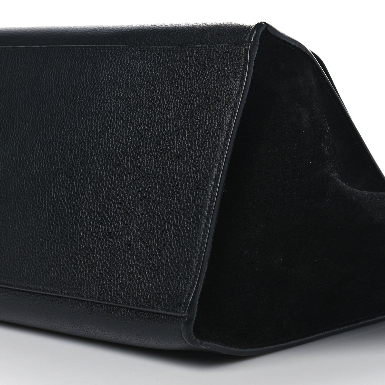 Celine Drummed Calfskin Suede Small Trapeze Black 8 of 8