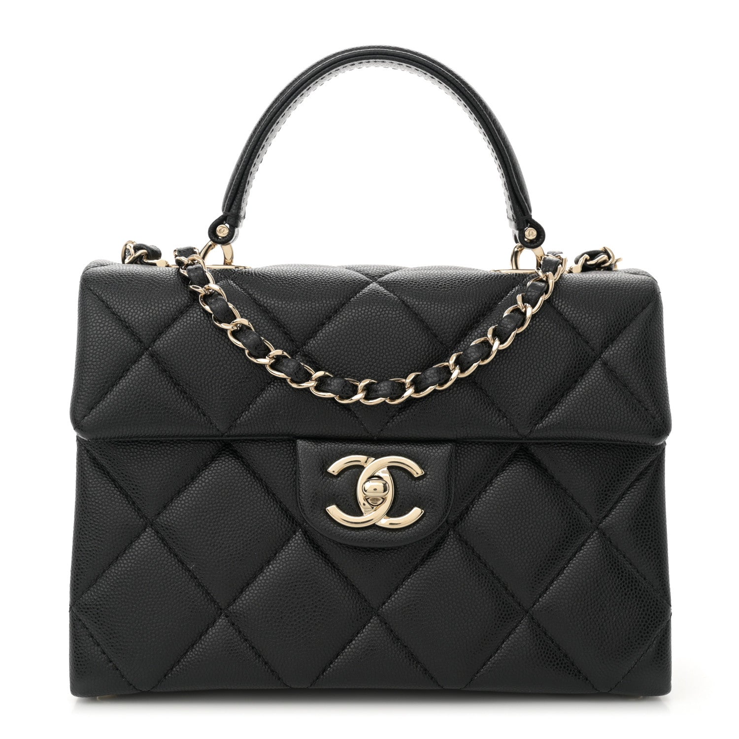 Chanel Caviar Quilted Mini Retro Twist Top Handle Flap Black 1 of 11