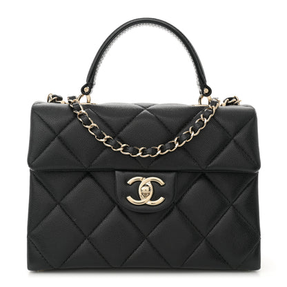 Chanel Caviar Quilted Mini Retro Twist Top Handle Flap Black 1 of 11
