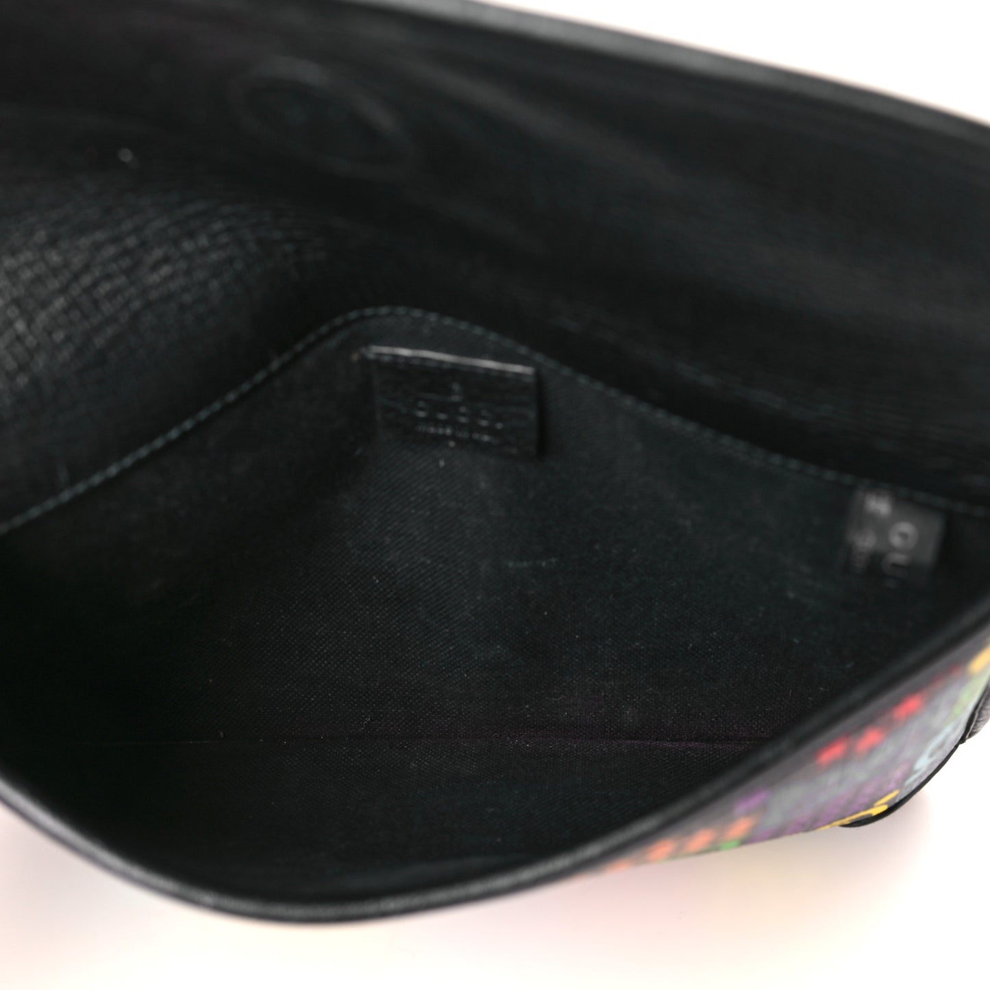 GG Supreme Monogram Psychedelic Slim Belt Bag Black