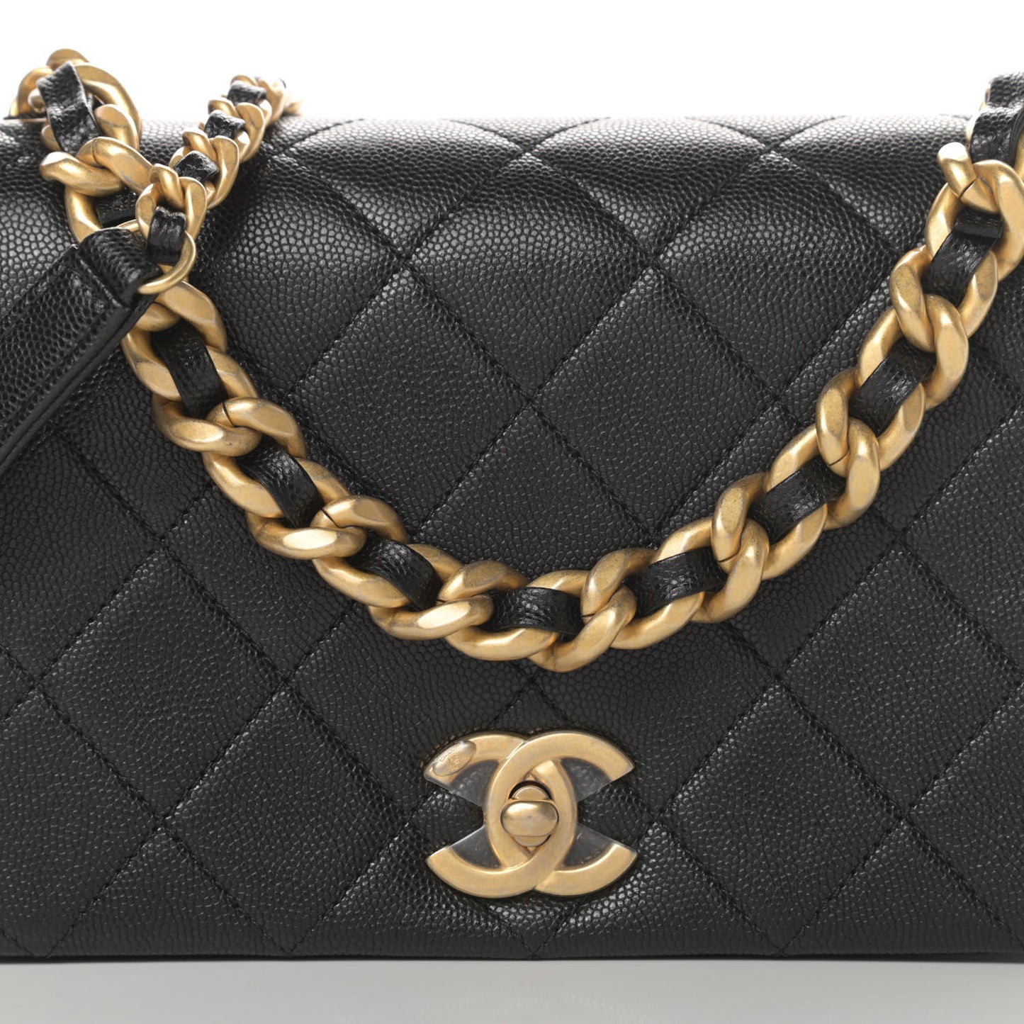 Caviar Quilted Small Fashion Therapy Flap Bag Black