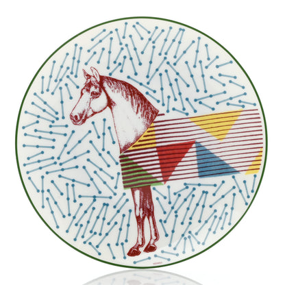 Hermes Porcelain Hippomobile Dessert Plate Set of 2 3 of 7