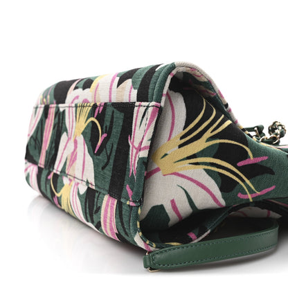Chanel Velvet Calfskin Beaded Small Deauville Tote Pink Green Black 11 of 12