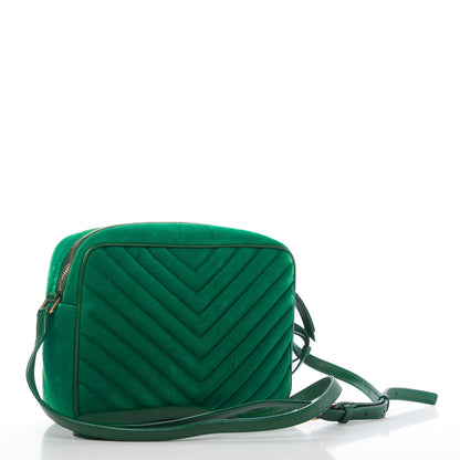 Saint Laurent Velvet Matelasse Monogram Lou Camera Bag Deep Malachite 3 of 10