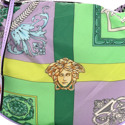 Versace Nylon Calfskin Barocco Mosaic Print Hobo Bag Jacaranda Multicolor 8 of 11