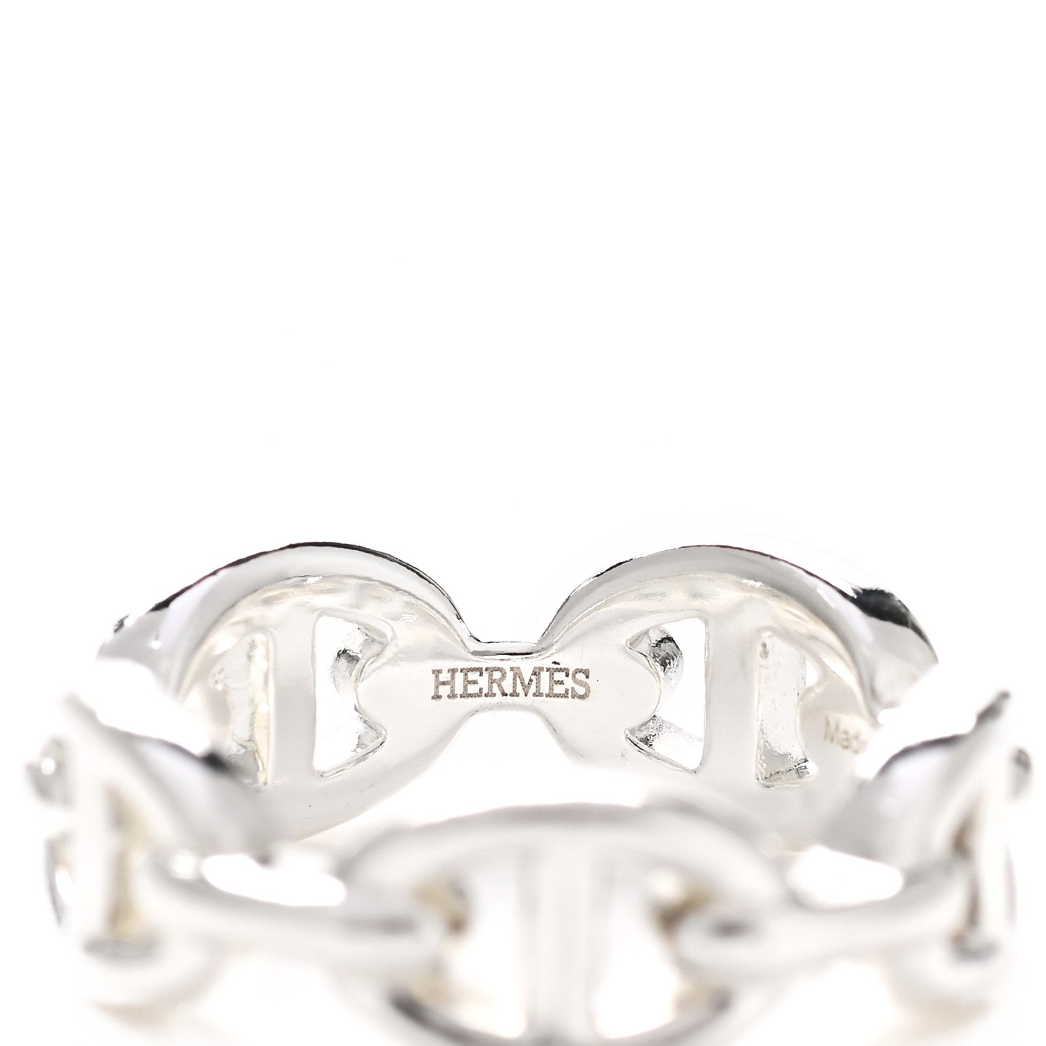 Hermes Sterling Silver PM Chaine d'Ancre Enchainee Band Ring 52 6 4 of 7