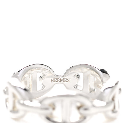 Hermes Sterling Silver PM Chaine d'Ancre Enchainee Band Ring 52 6 4 of 7