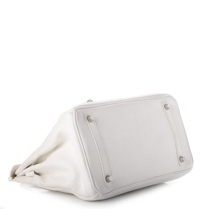 Hermes Taurillon Clemence Birkin 30 White 4 of 44