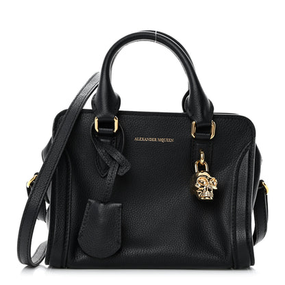 Alexander McQueen Pebbled Calfskin Mini Padlock Tote Black 1 of 10