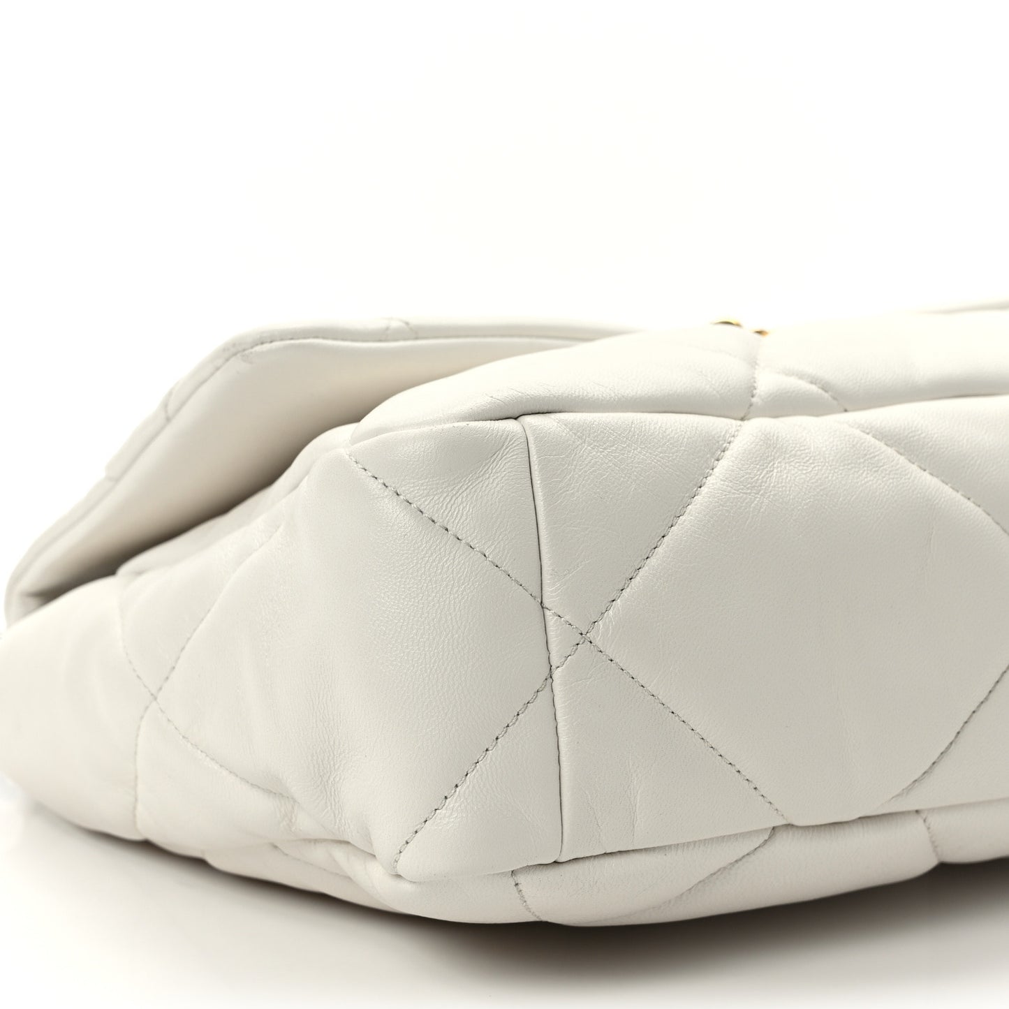 Lambskin Quilted Large Chanel 19 Flap White
