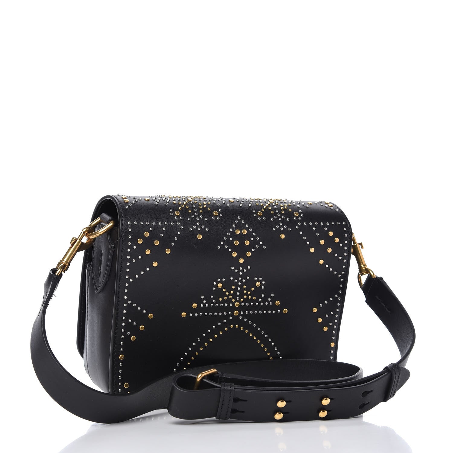 Burberry Calfskin Studded Square Satchel Black 3 of 10