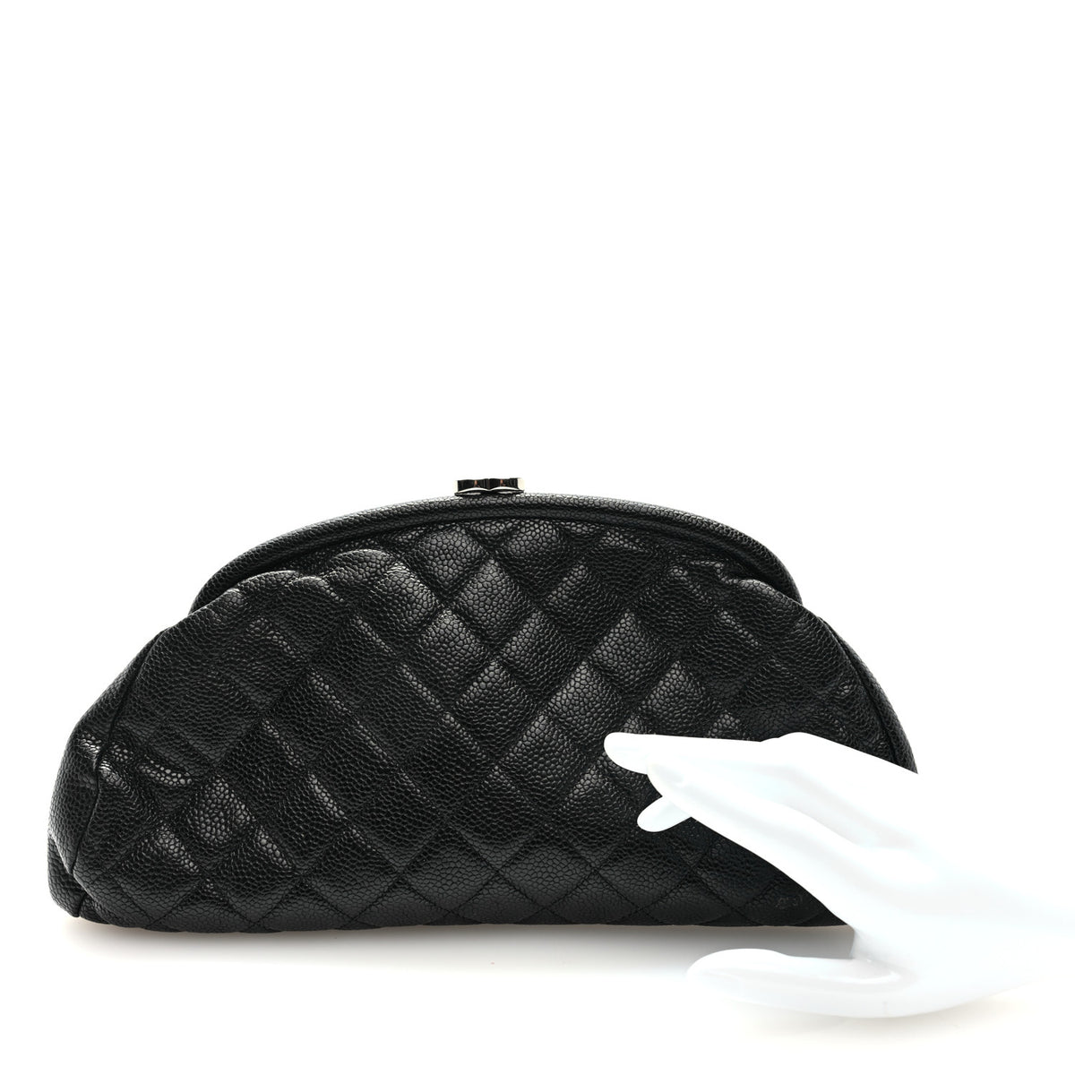 Caviar Quilted Timeless Clutch Black