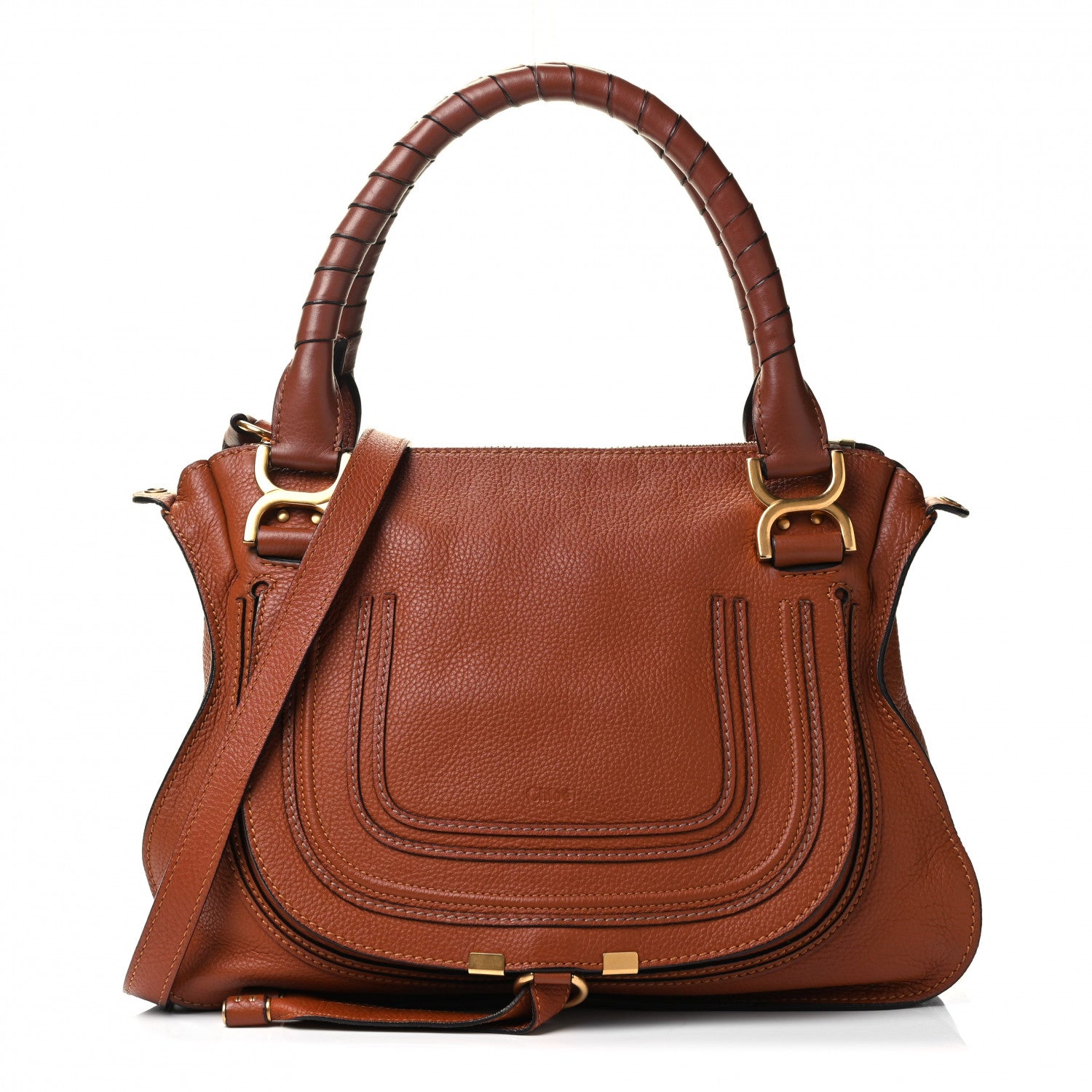Chloe Calfskin Medium Marcie Satchel Tan 1 of 4