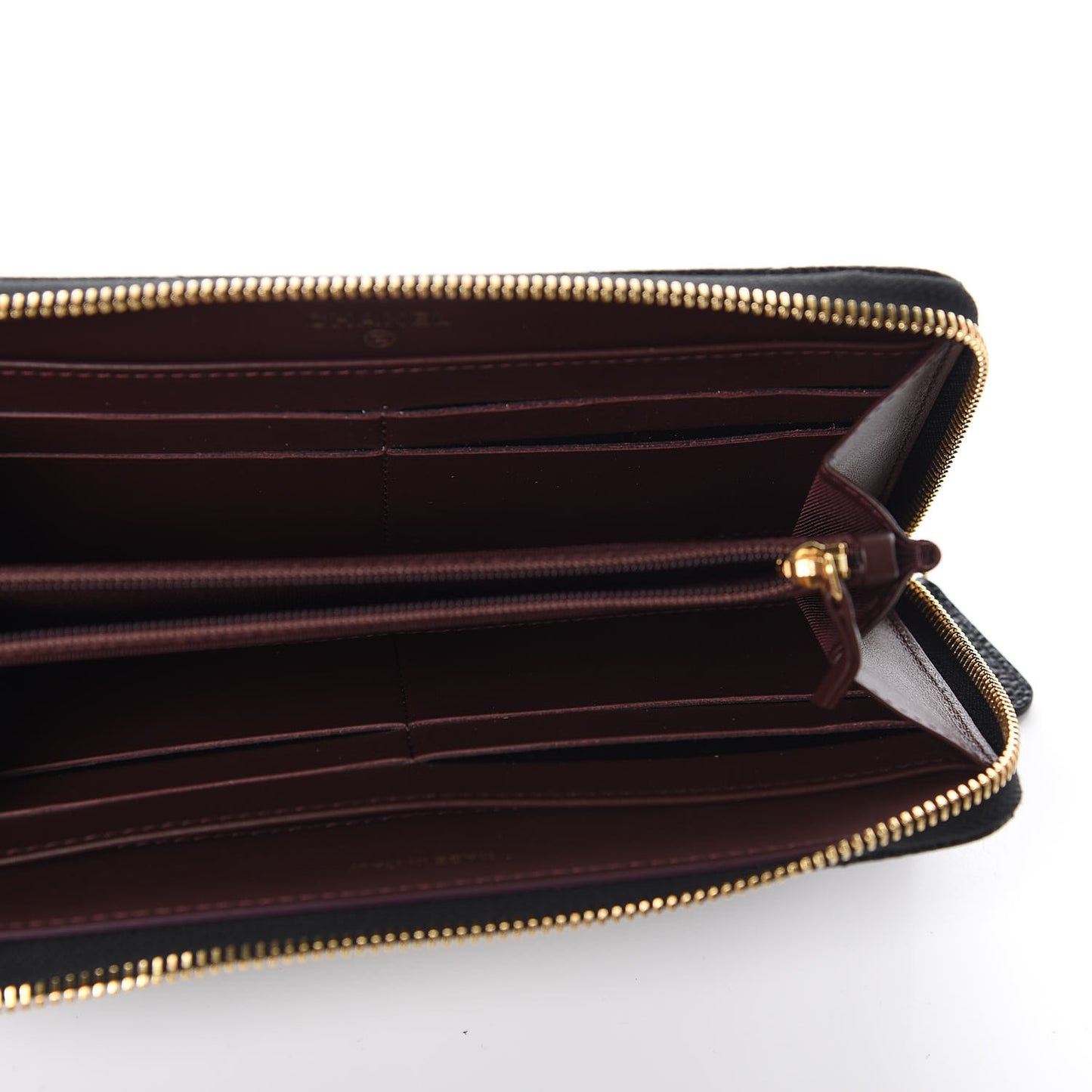 Caviar Quilted Large Gusset Zip Around Wallet Black