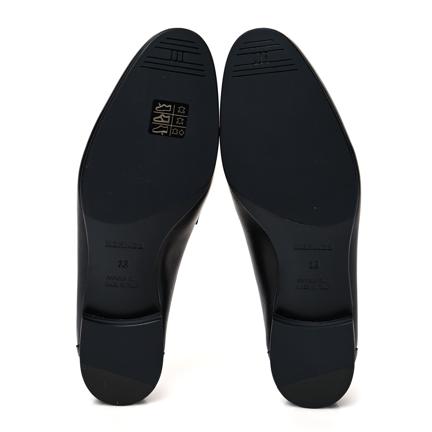 Hermes Goatskin Womens Paris Loafers 38 Black 5 of 8