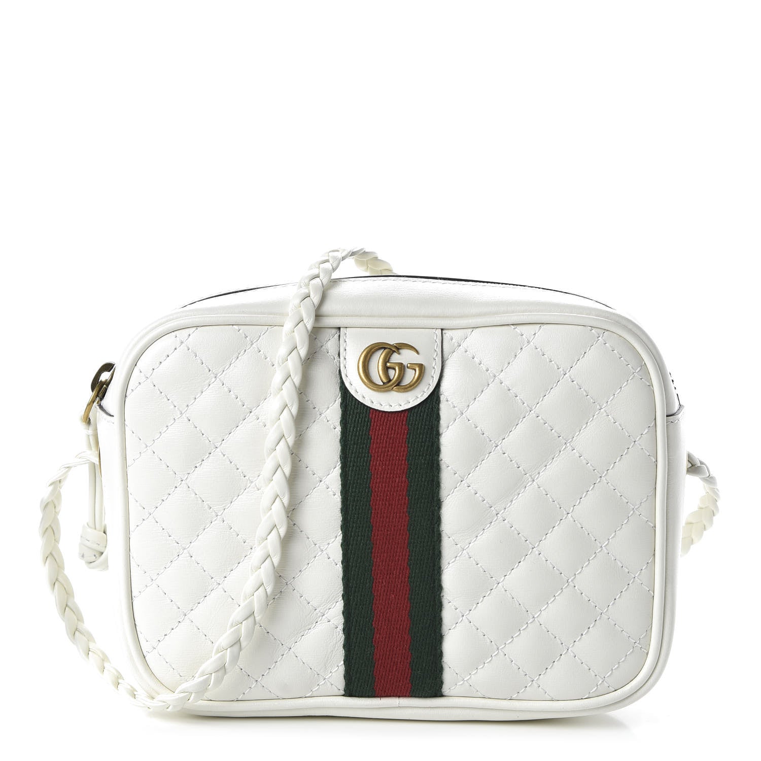 Gucci Calfskin Web Trapuntata Mini Shoulder Bag Off White 1 of 10