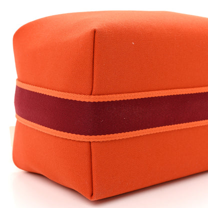 Hermes Canvas Large Bride-A-Brac Pouch Orange Feu Burgundy 8 of 9