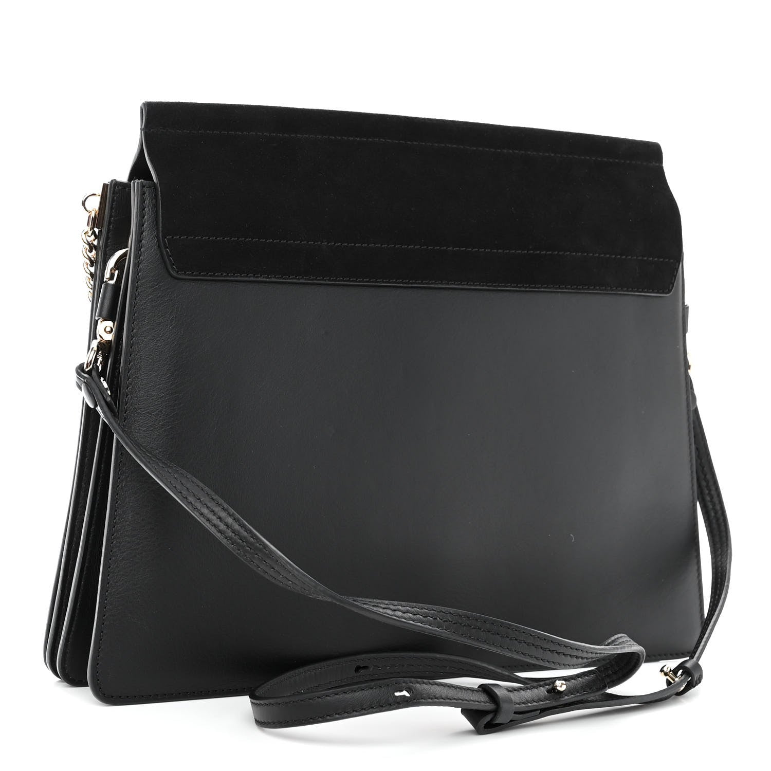 Chloe Suede Calfskin Medium Faye Shoulder Bag Black 3 of 9