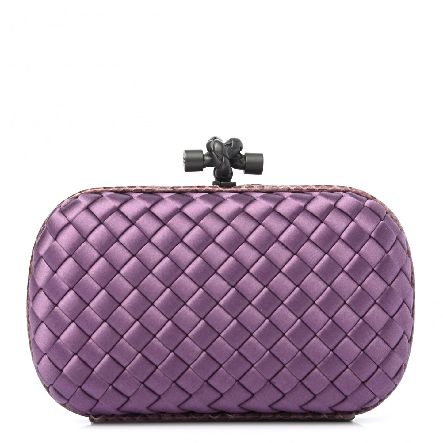 Satin Intreccio Impero Ayers Knot Clutch Purple