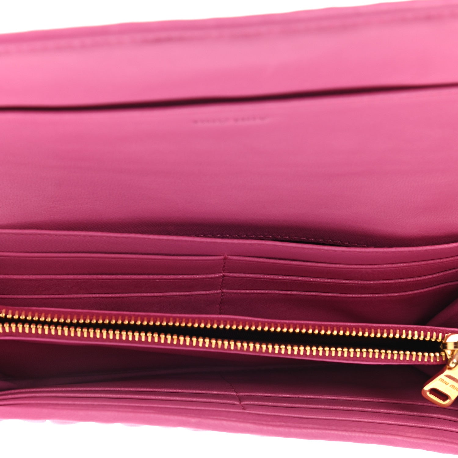 Miu Miu Nappa Matelasse Flap Wallet Fuxia 5 of 7