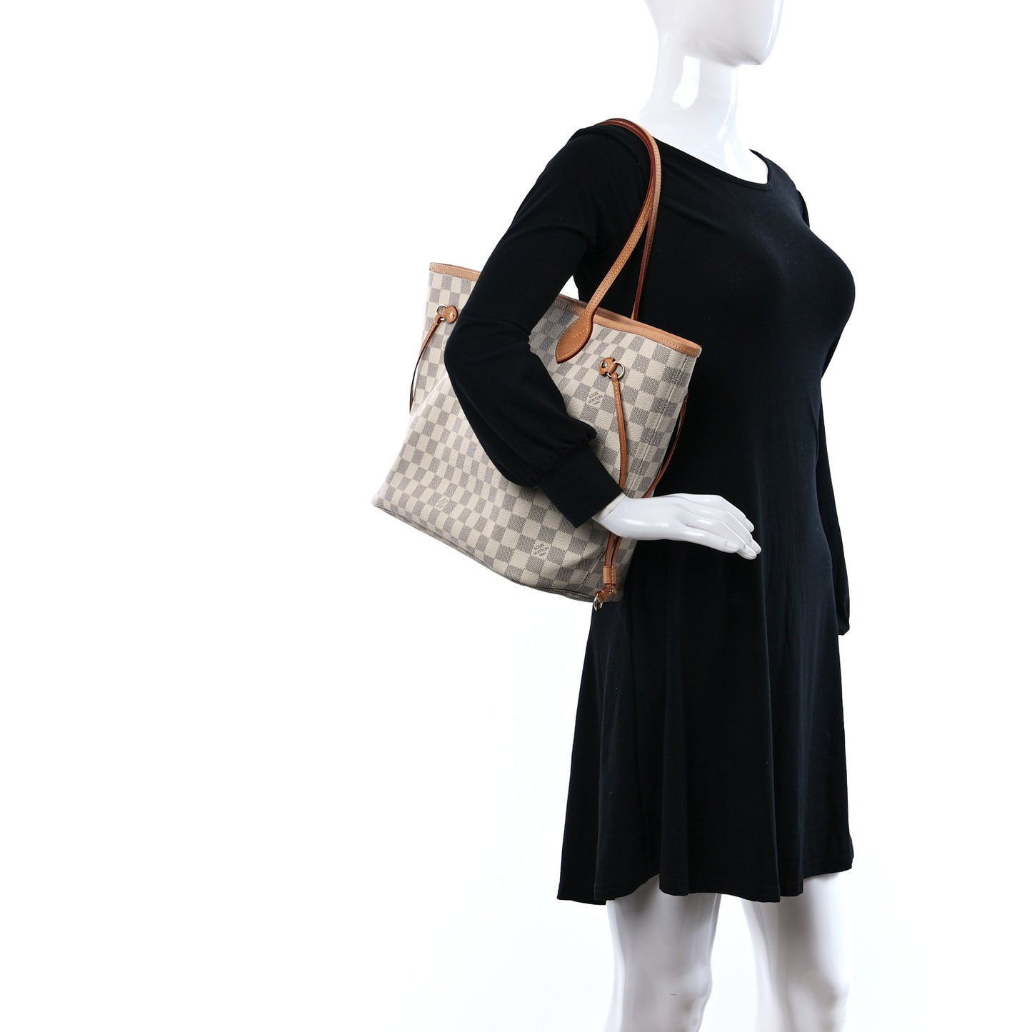 Damier Azur Neo Neverfull MM Rose Ballerine