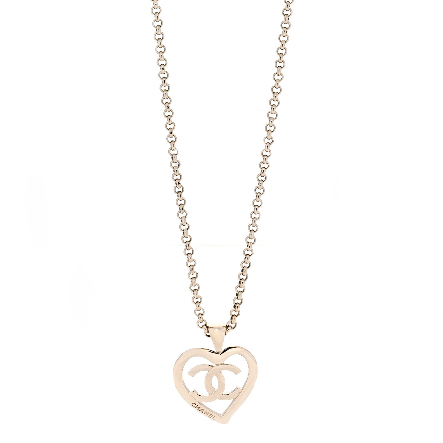 CC Heart Chain Pendant Necklace Gold