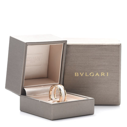 Bulgari 18K Rose Gold White Ceramic B.Zero1 Two-Band Ring 59 8.75 9 of 9