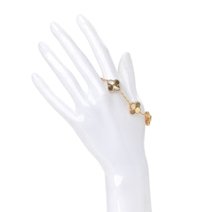 Van Cleef & Arpels 18K Yellow Gold 5 Motifs Guilloche Vintage Alhambra Bracelet 2 of 7