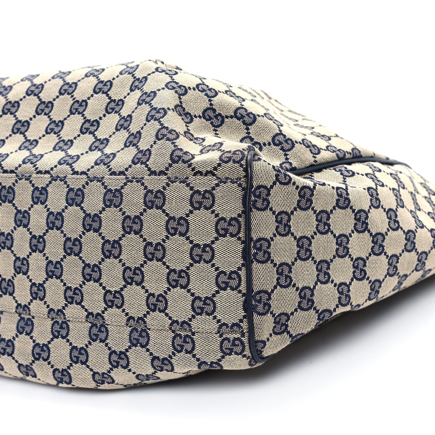 Monogram Calfskin Large Sukey Tote Beige Blue