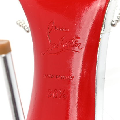 Christian Louboutin PVC Specchio Calfskin Icone A Clous 100 Sandals 36.5 Version Silver 6 of 10