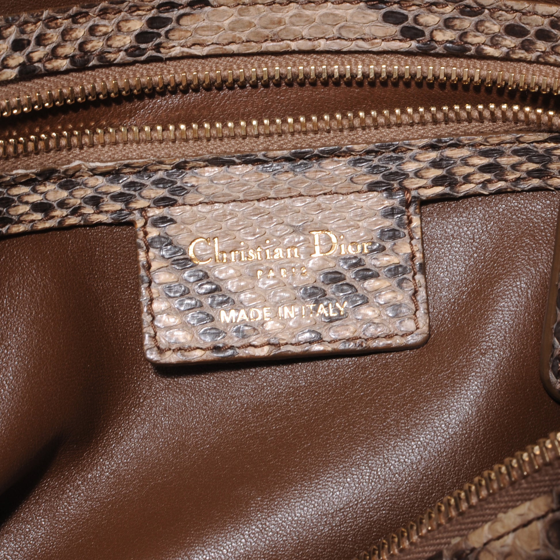 Christian Dior Cannage Python Medium Granville Marron Fonce 7 of 8