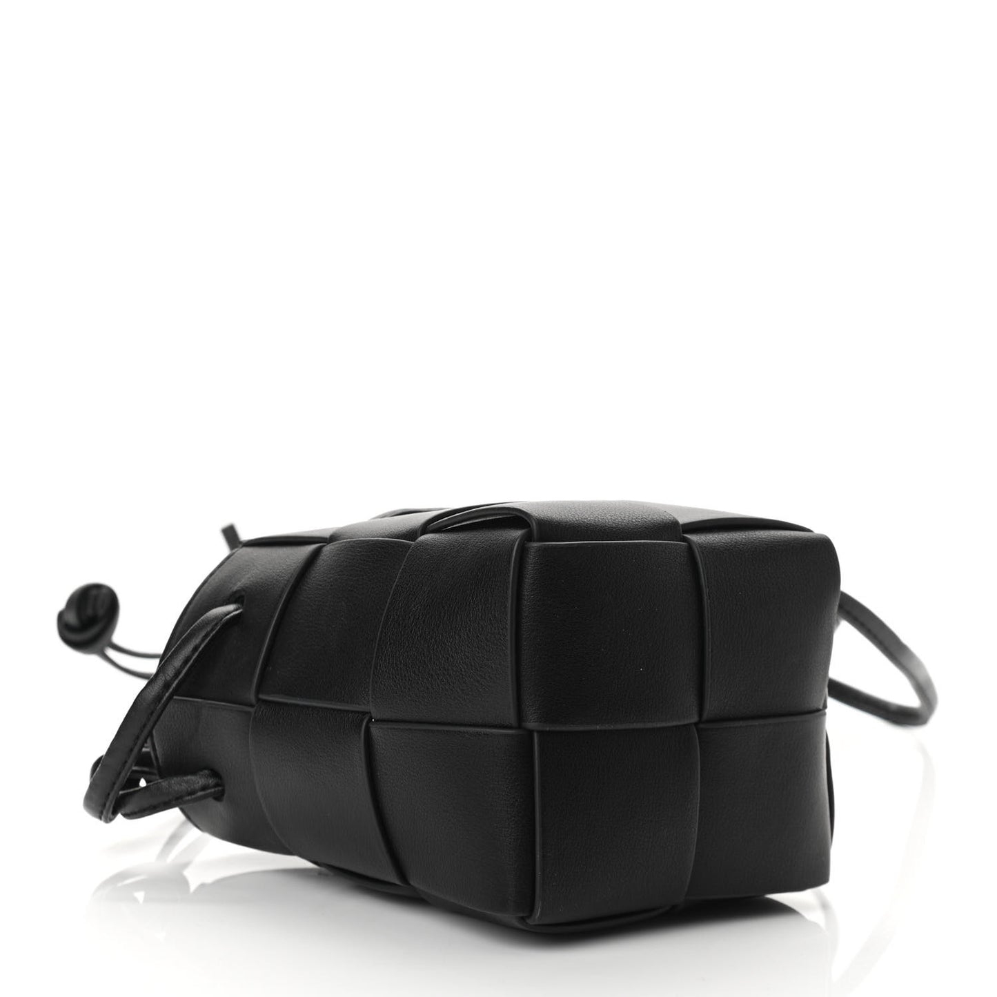 Nappa Maxi Intrecciato Mini Cassette Bucket Bag Black
