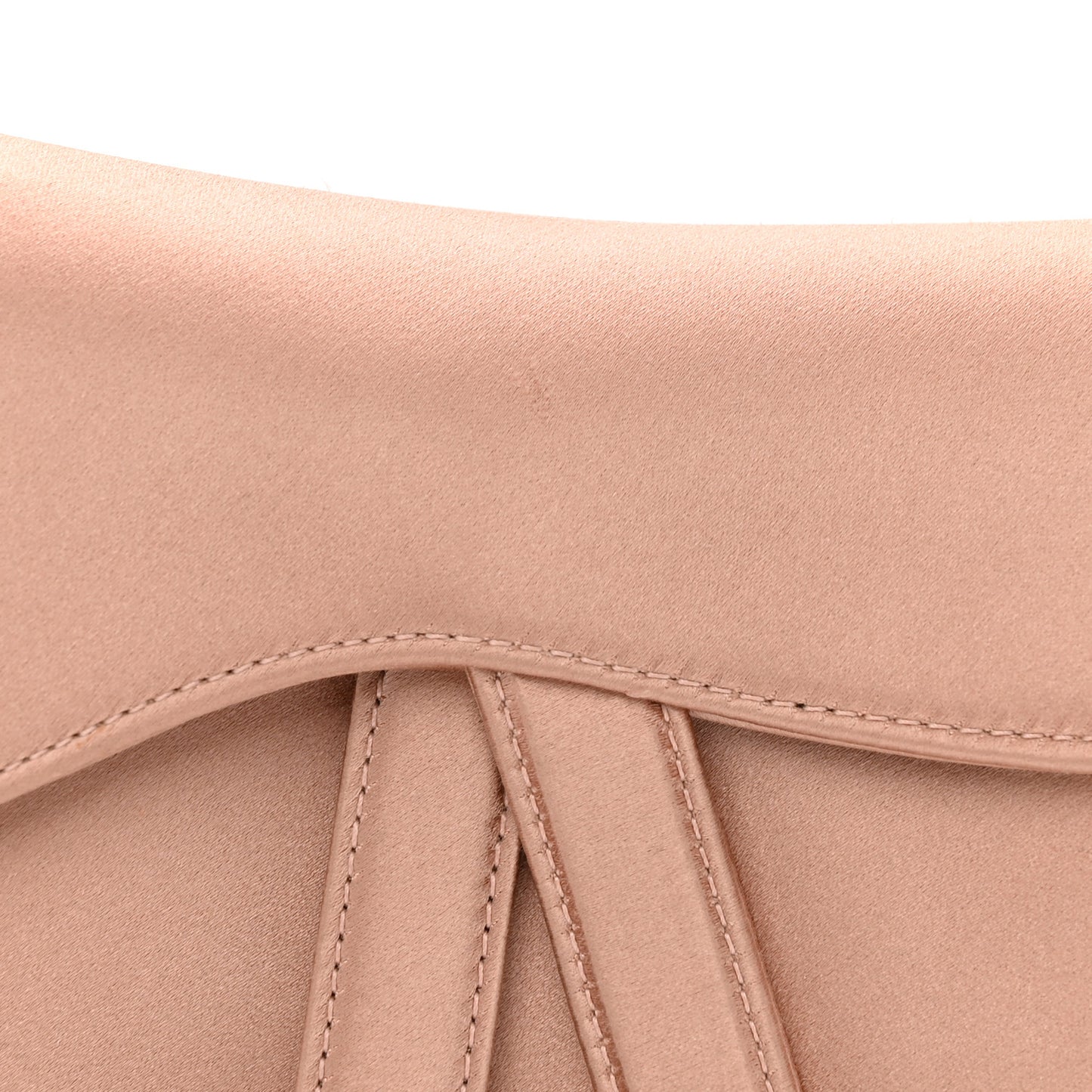 Satin Crystal Mini Saddle Bag Powder Beige