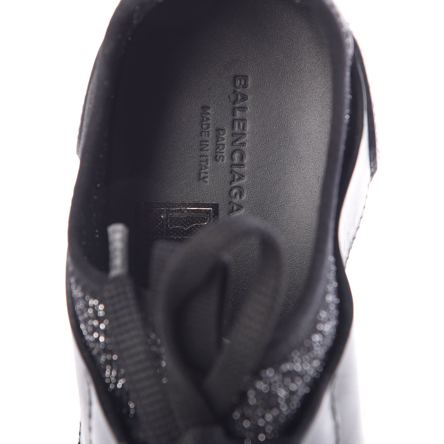 Balenciaga Mesh Lurex Calfskin Womens Race Runner Sneakers 36 Black 7 of 8