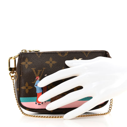 Louis Vuitton Monogram 2016 Christmas Animation Mini Pochette Accessories Rose Ballerine 2 of 9
