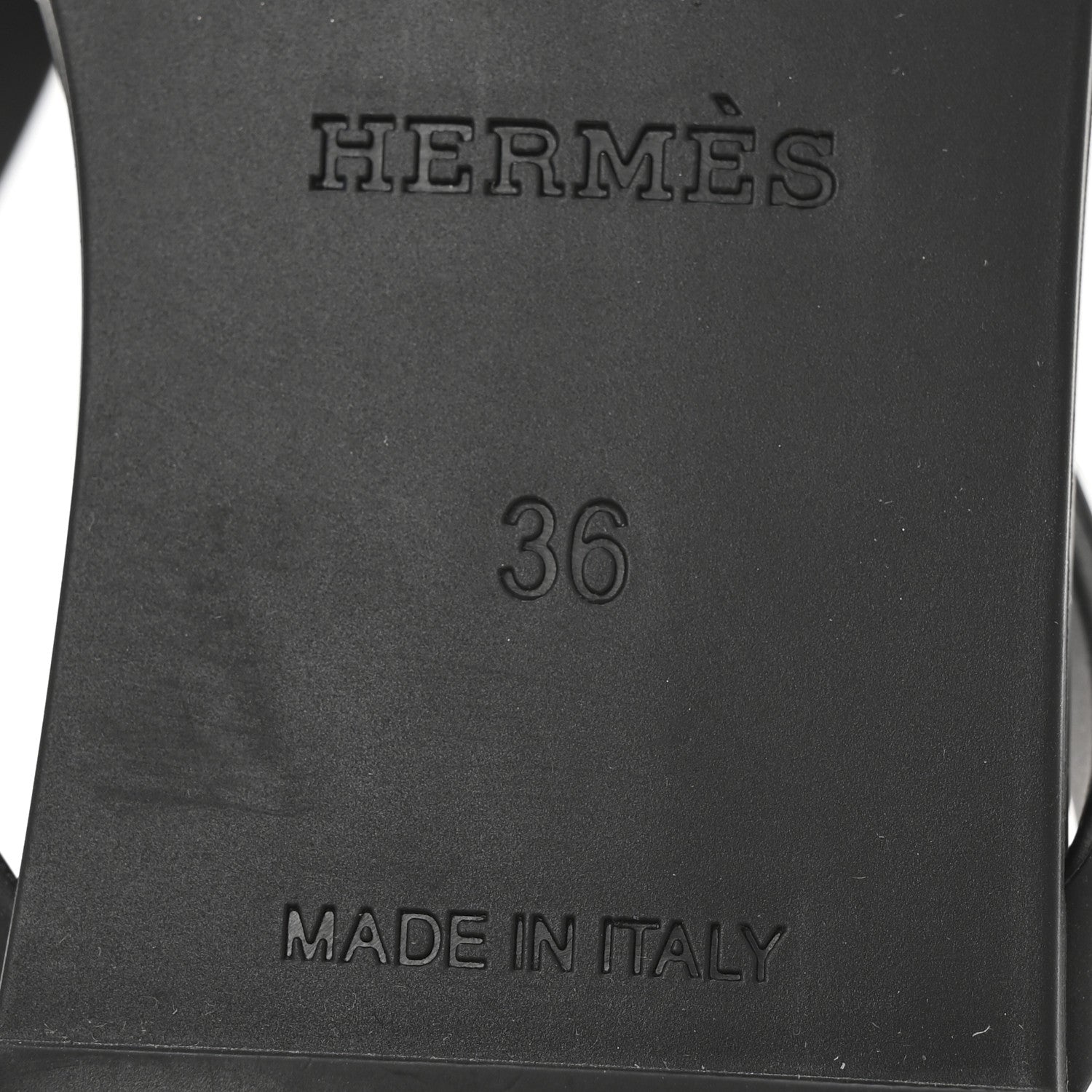 Hermes Rubber Womens Egerie Sandals 36 Black 7 of 10