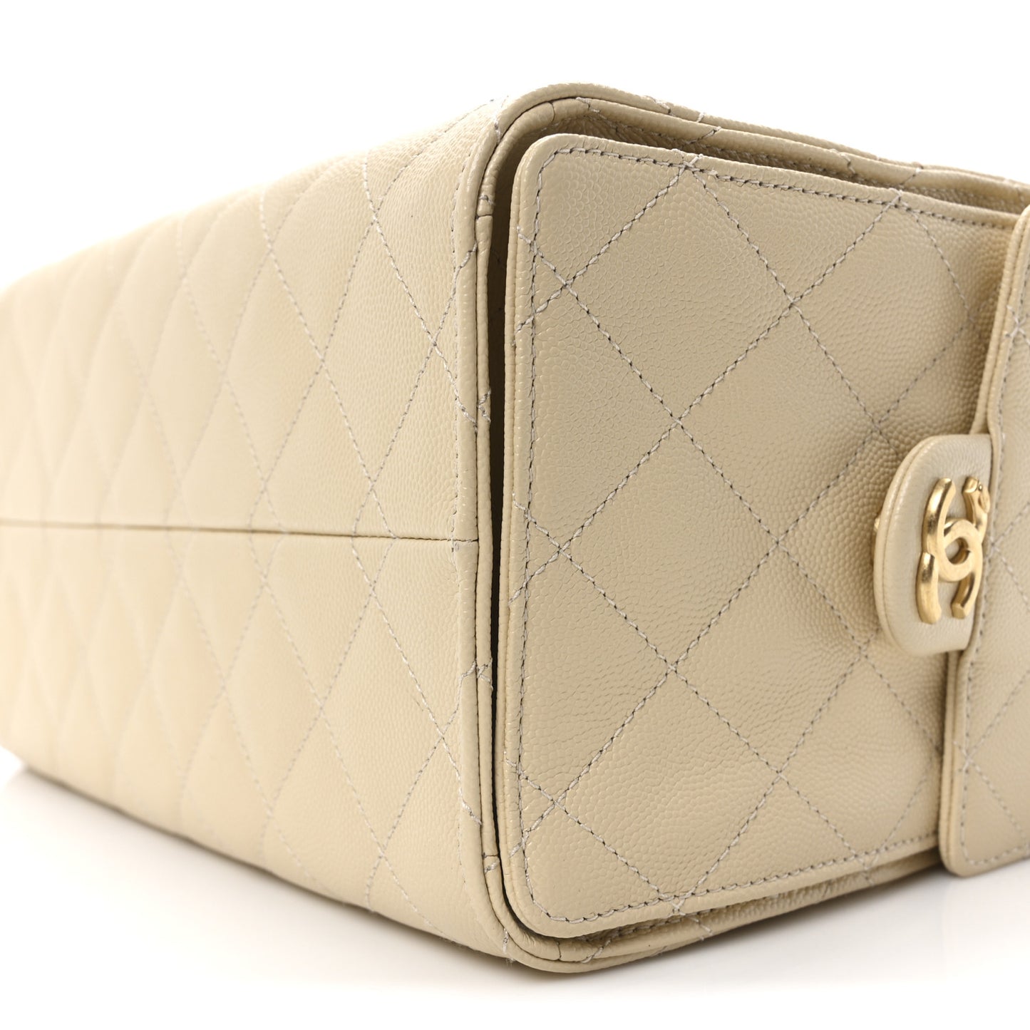 Caviar Quilted Small Chanel 25 Handbag Beige