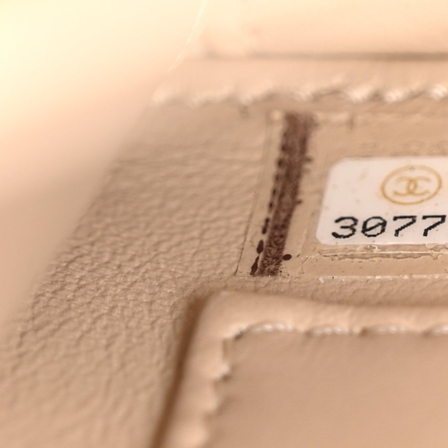 Shearling Lambskin Quilted Small CC Filigree Vanity Case Beige