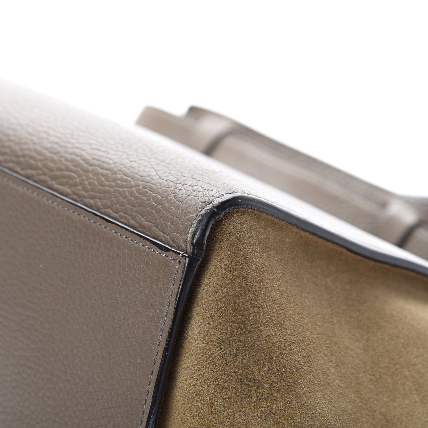 Drummed Calfskin Suede Medium Trapeze Souris