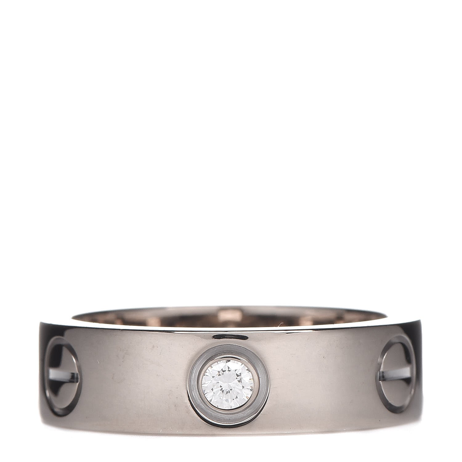 Cartier 18K White Gold 3 Diamond 5.5mm LOVE Ring 53 6.25 1 of 4