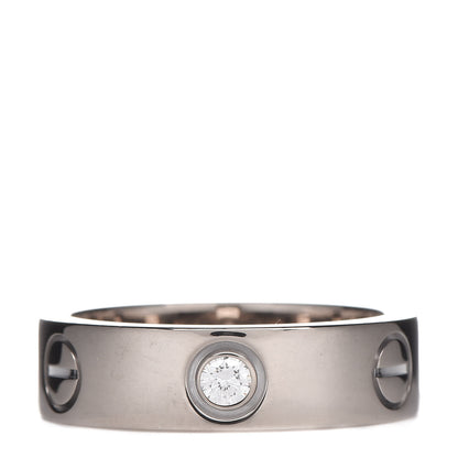 Cartier 18K White Gold 3 Diamond 5.5mm LOVE Ring 53 6.25 1 of 4