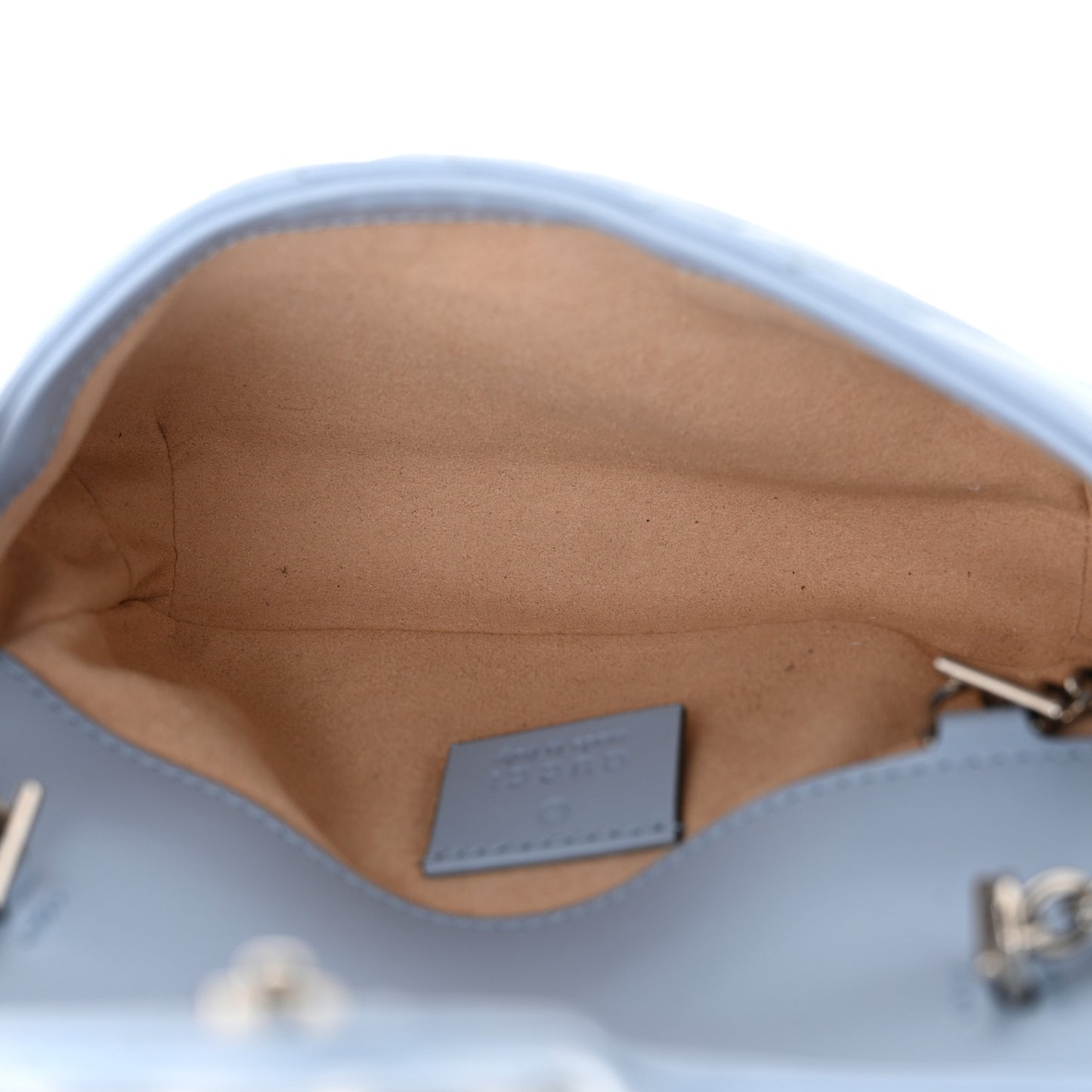 Calfskin Matelasse Super Mini GG Marmont Shoulder Bag Porcelain Light Blue