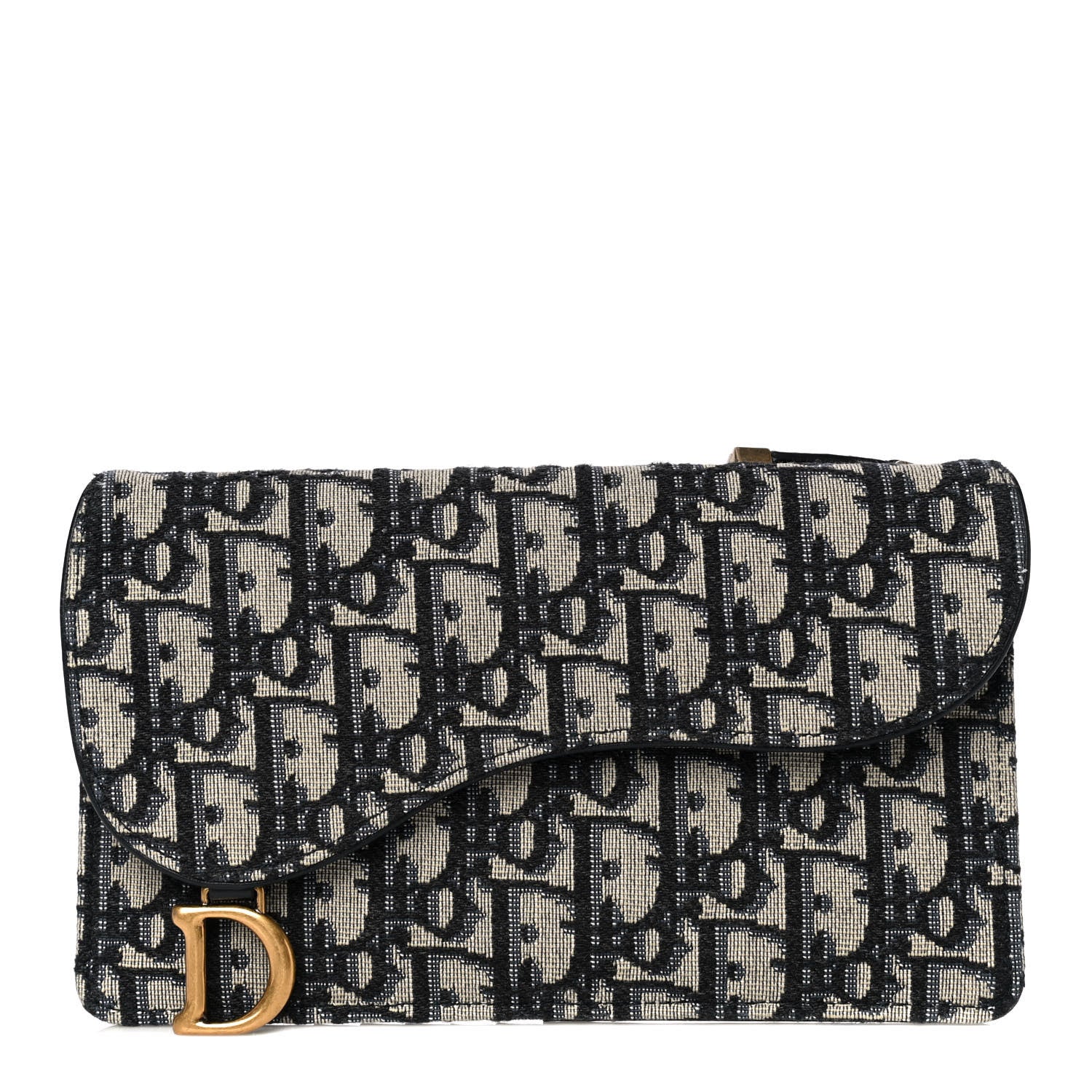 Christian Dior Oblique Saddle Large Zipped Wallet Blue 1 of 7