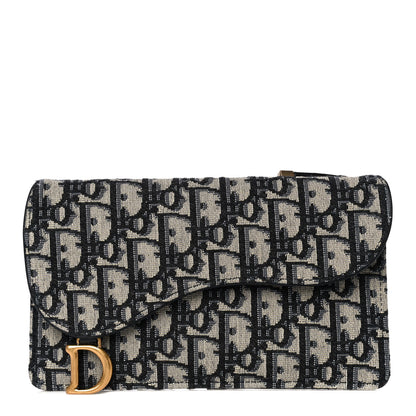 Christian Dior Oblique Saddle Large Zipped Wallet Blue 1 of 7